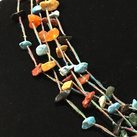 SOLD BUNDLE* Raw Stone Amber Turquoise Necklace - Picture 3 of 4